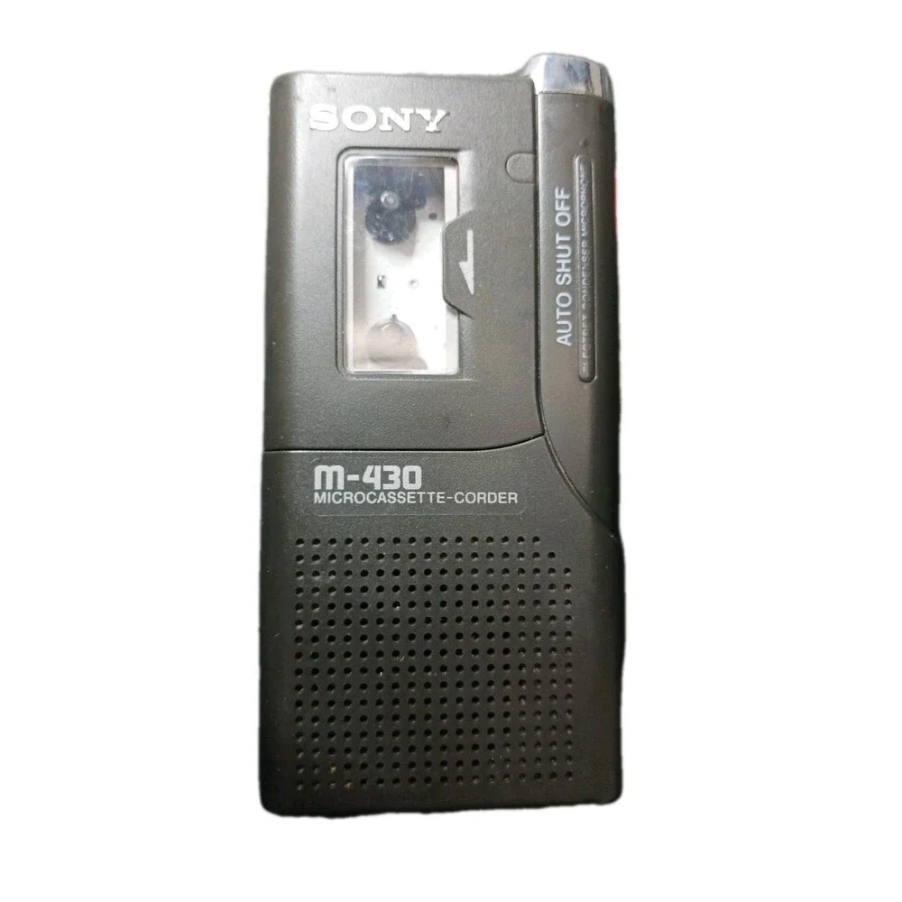 Vintage Sony M-430 Micro Cassette Voice Tape Recorder Black Tested New Belt